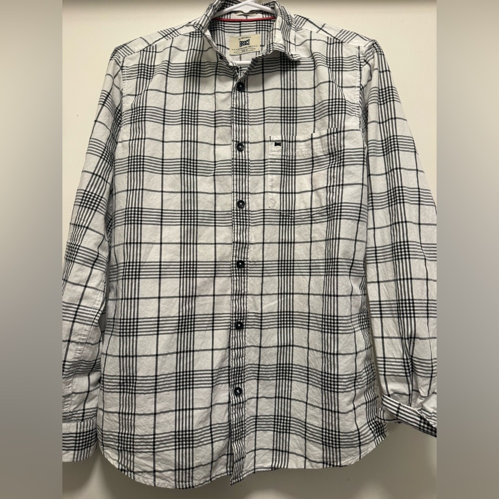 Asics Monochrome Checkered Button Down Shirt